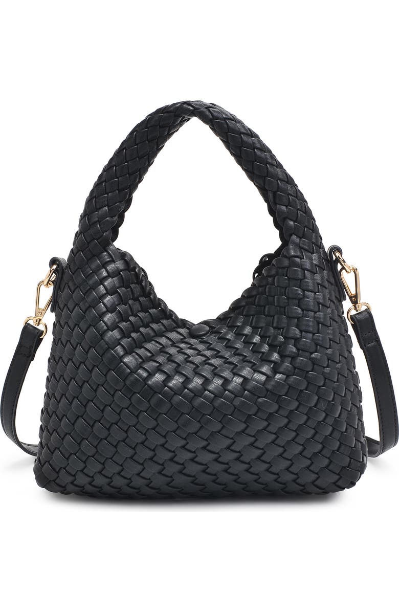 MODA LUXE Jessamine Woven Satchel, Alternate, color, Black