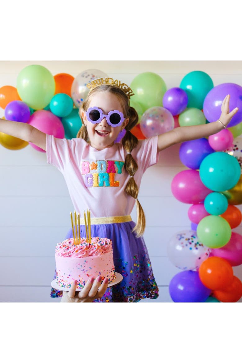 Birthday Girl Patch Short Sleeve T-Shirt, Alternate, color, Ballet Pink