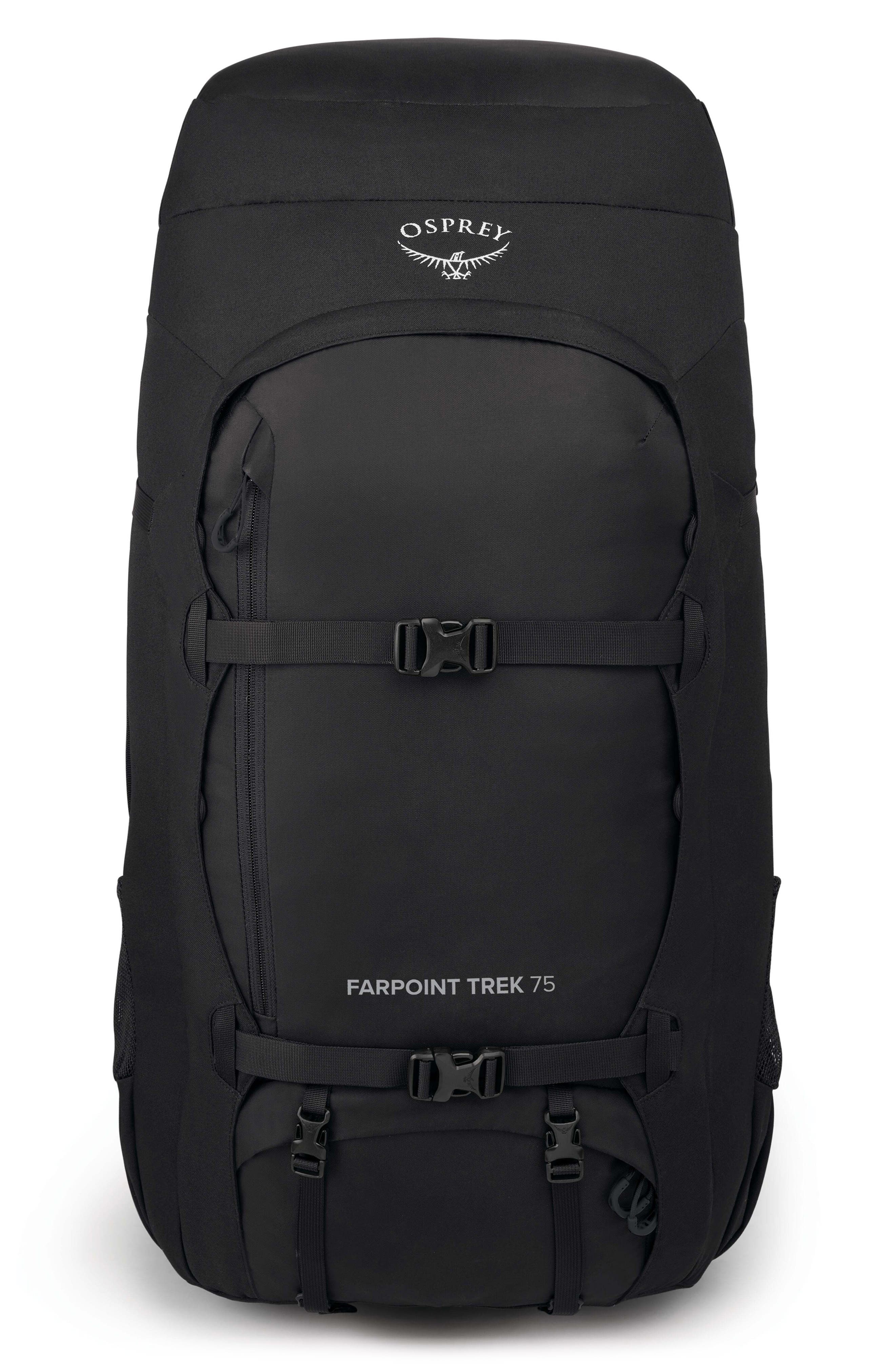 Osprey Farpoint Trek 75-Liter Backpack Luggage, Main, color, Black