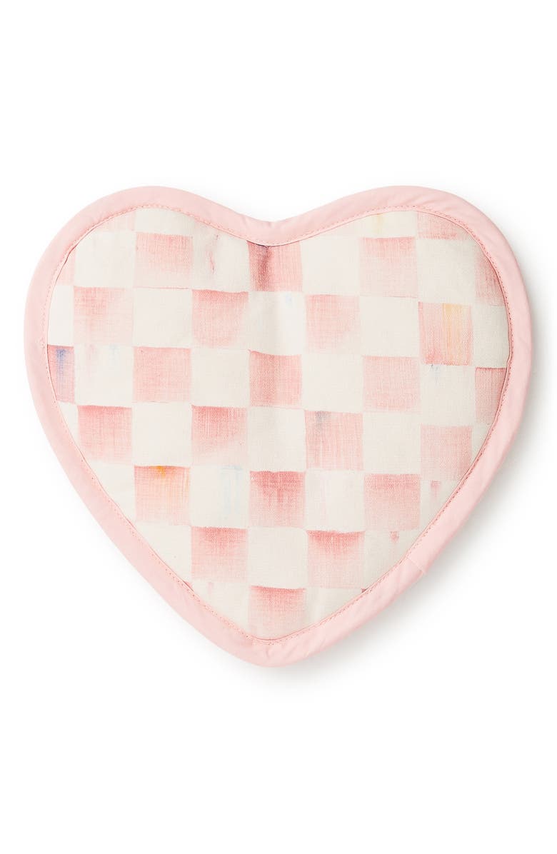 MACKENZIE CHILDS Rosy Check Heart Potholder, Main, color, Rosy