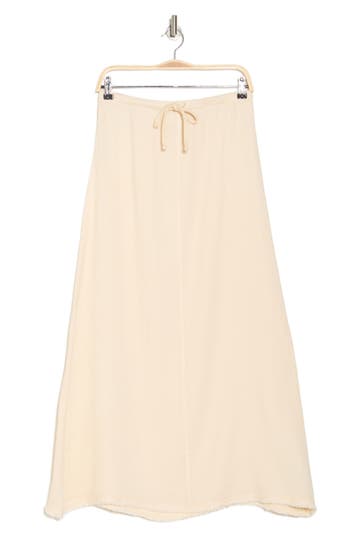 Shop Elan Drawstring Waist Cotton Gauze Cover-up Maxi Skirt