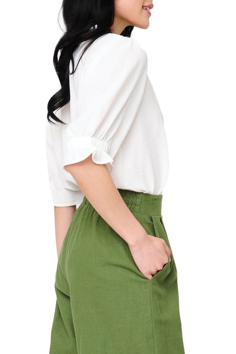 Dianthus Puff Sleeve Top, Alternate, color, WHITE