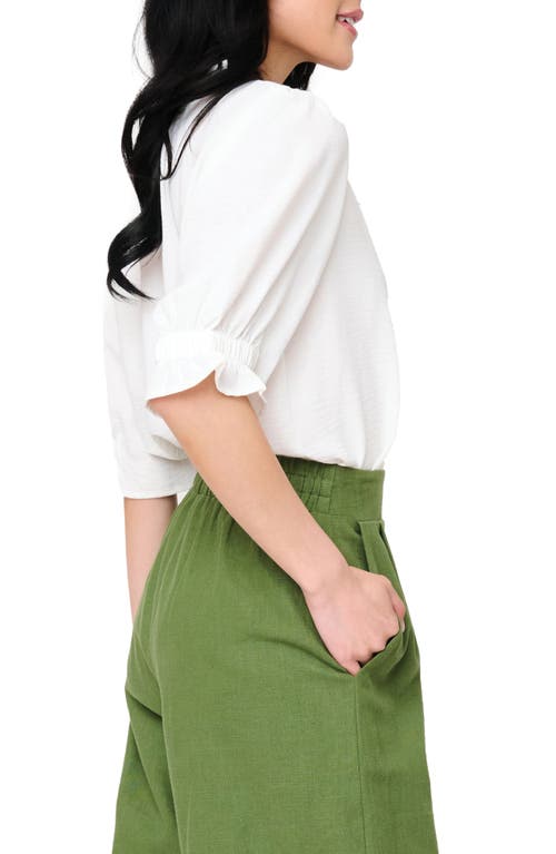 Gibsonlook Dianthus Puff Sleeve Top