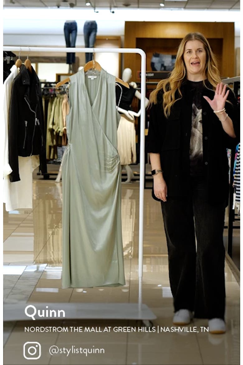 Sleeveless Satin Wrap Dress video