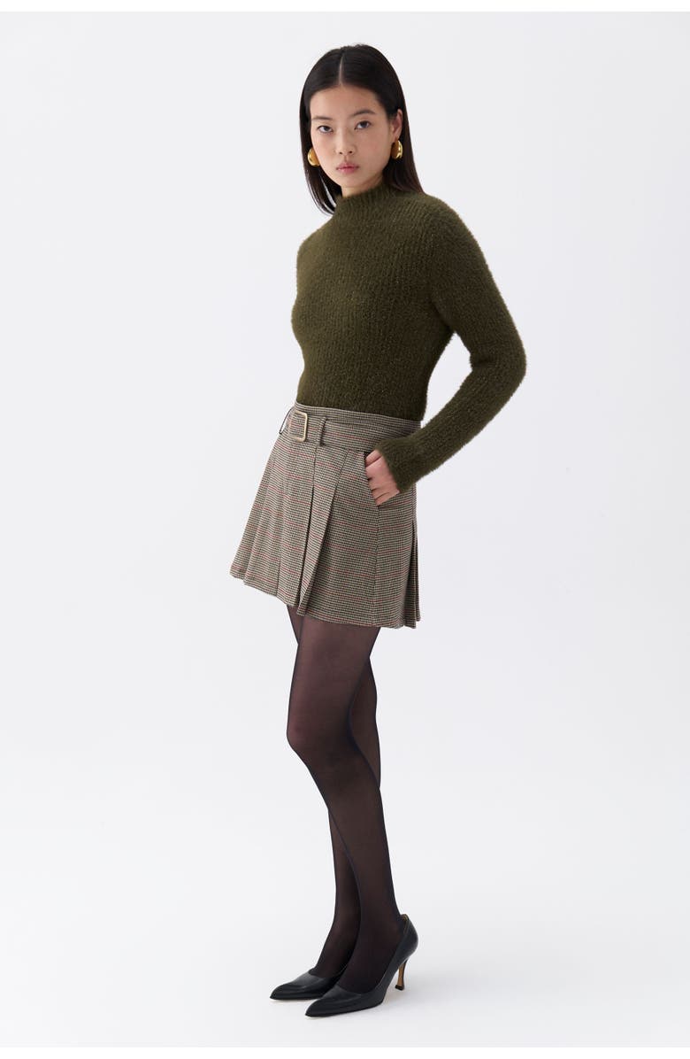 Nocturne Belted Pleated Mini Skirt, Alternate, color, 