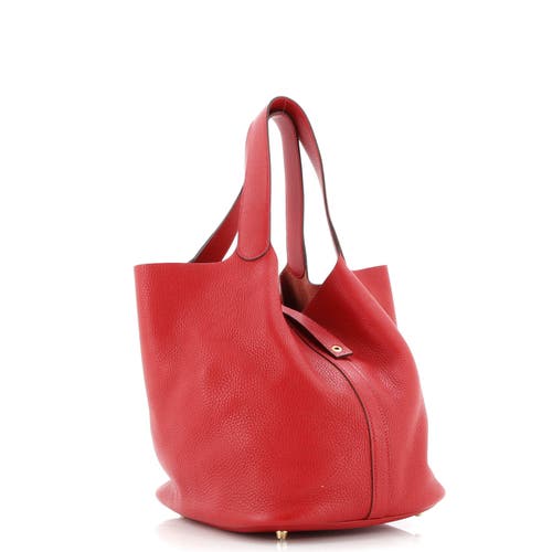 Pre-owned Hermes Hermes Picotin Lock Bag Clemence Gm In Red