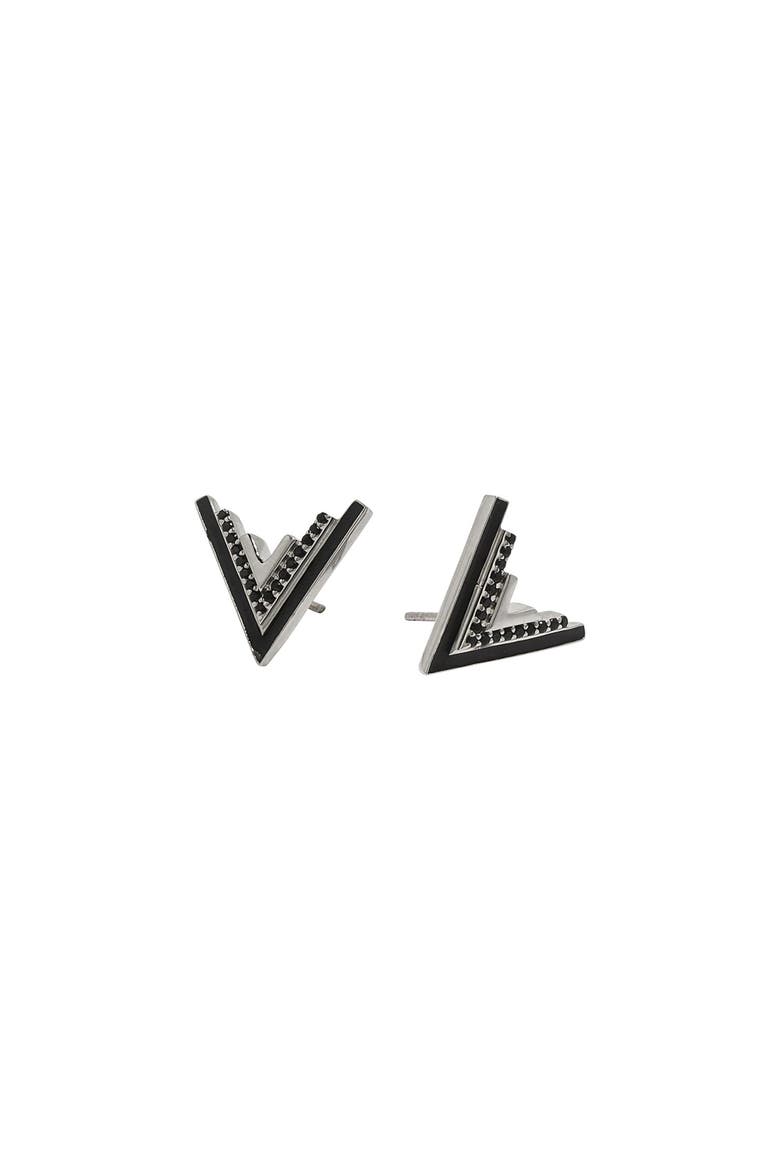 Valor Silver Onyx Stud Earrings, Alternate, color, Silver