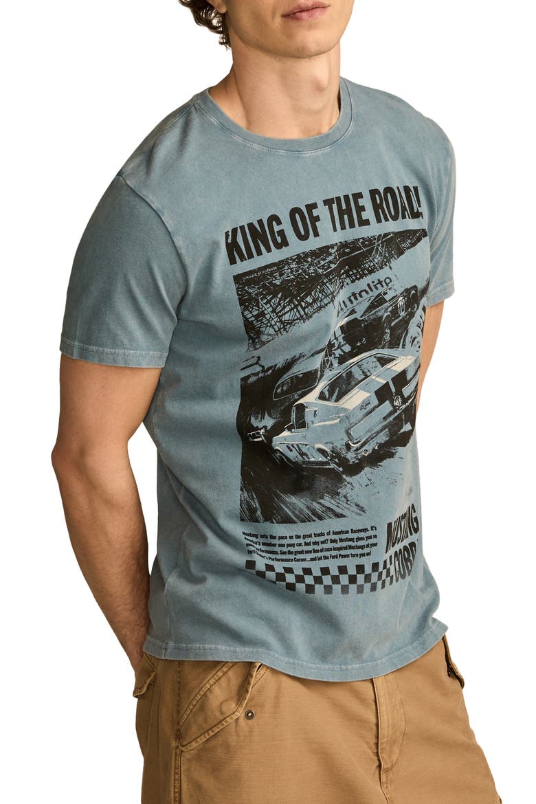Mustang Cobra Cotton Graphic T-Shirt, Alternate, color, PROVINCIAL BLUE