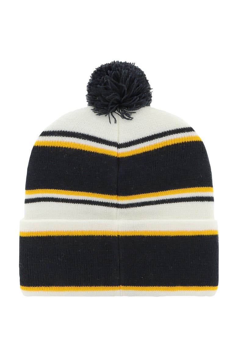 Youth '47  White West Virginia Mountaineers Stripling Cuffed Knit Hat with Pom, Alternate, color, White