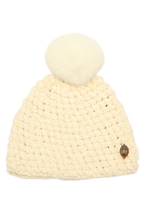 Chunky Chenille Pompom Beanie