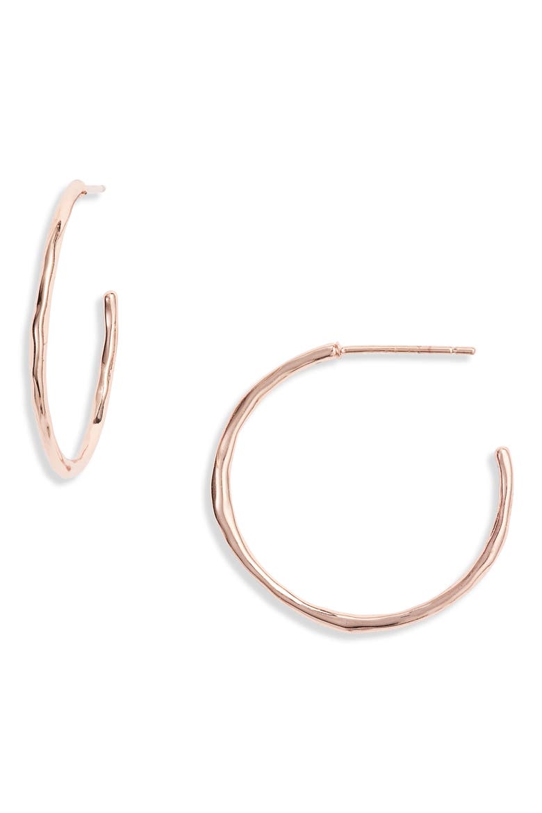 Taner Small Hoop Earrings, Main, color, ROSE GOLD