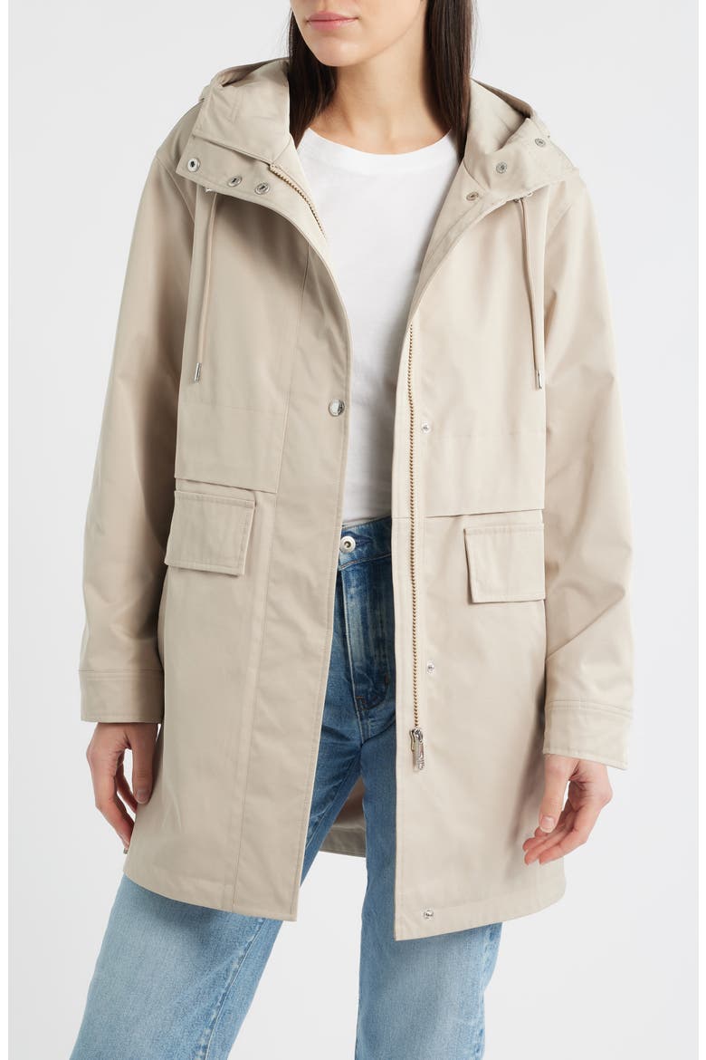 Water Repellent Hooded Jacket, Main, color, BIRCH