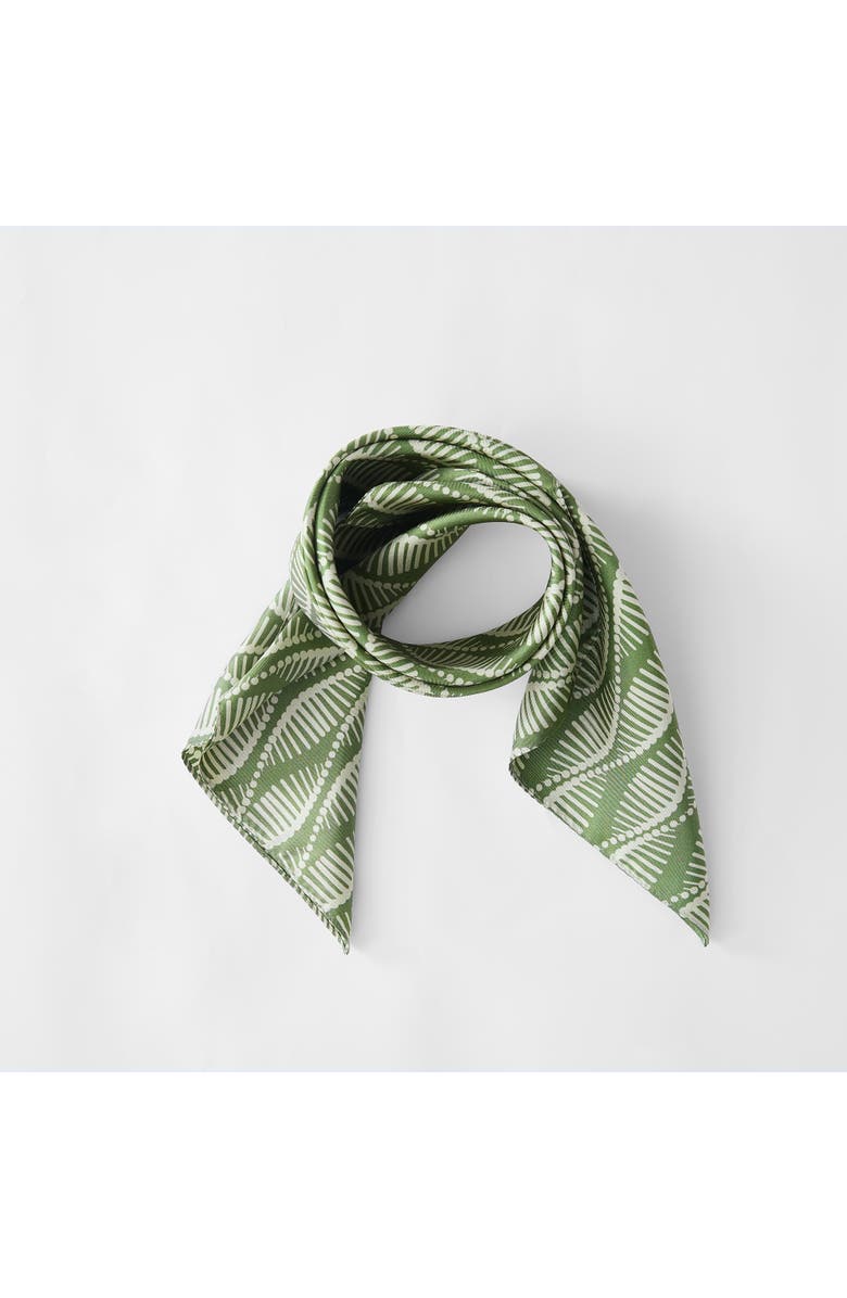Chuks Collins x Lush Decor Shadow Bloom Silk Scarf, Alternate, color, Green/Cream