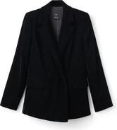 MANGO Double Breasted Velvet Blazer