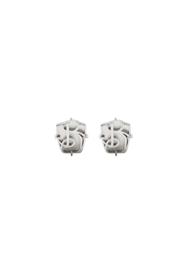B Charm Cufflinks, Alternate, color, Silver