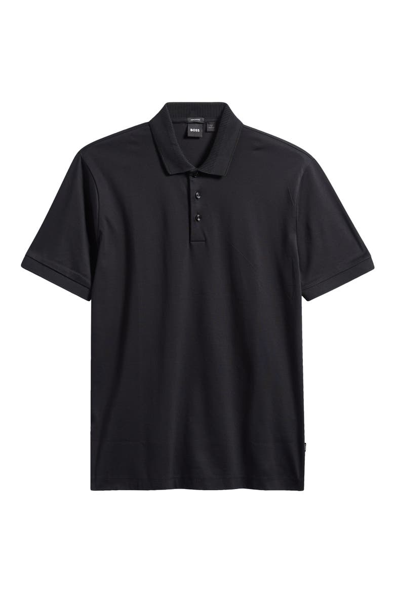 Phillipson Mercerized Cotton Polo, Alternate, color, BLACK