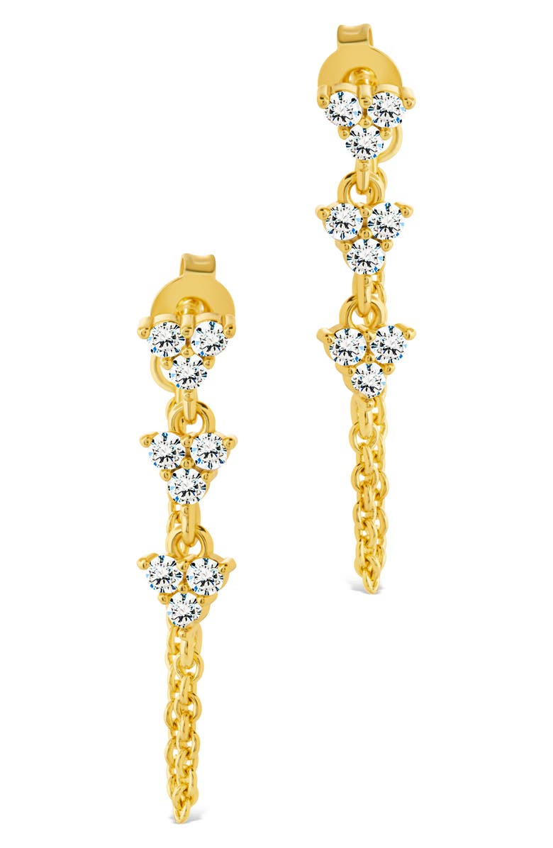 Sterling Forever Luci Chain Drop Earrings, Alternate, color, Gold