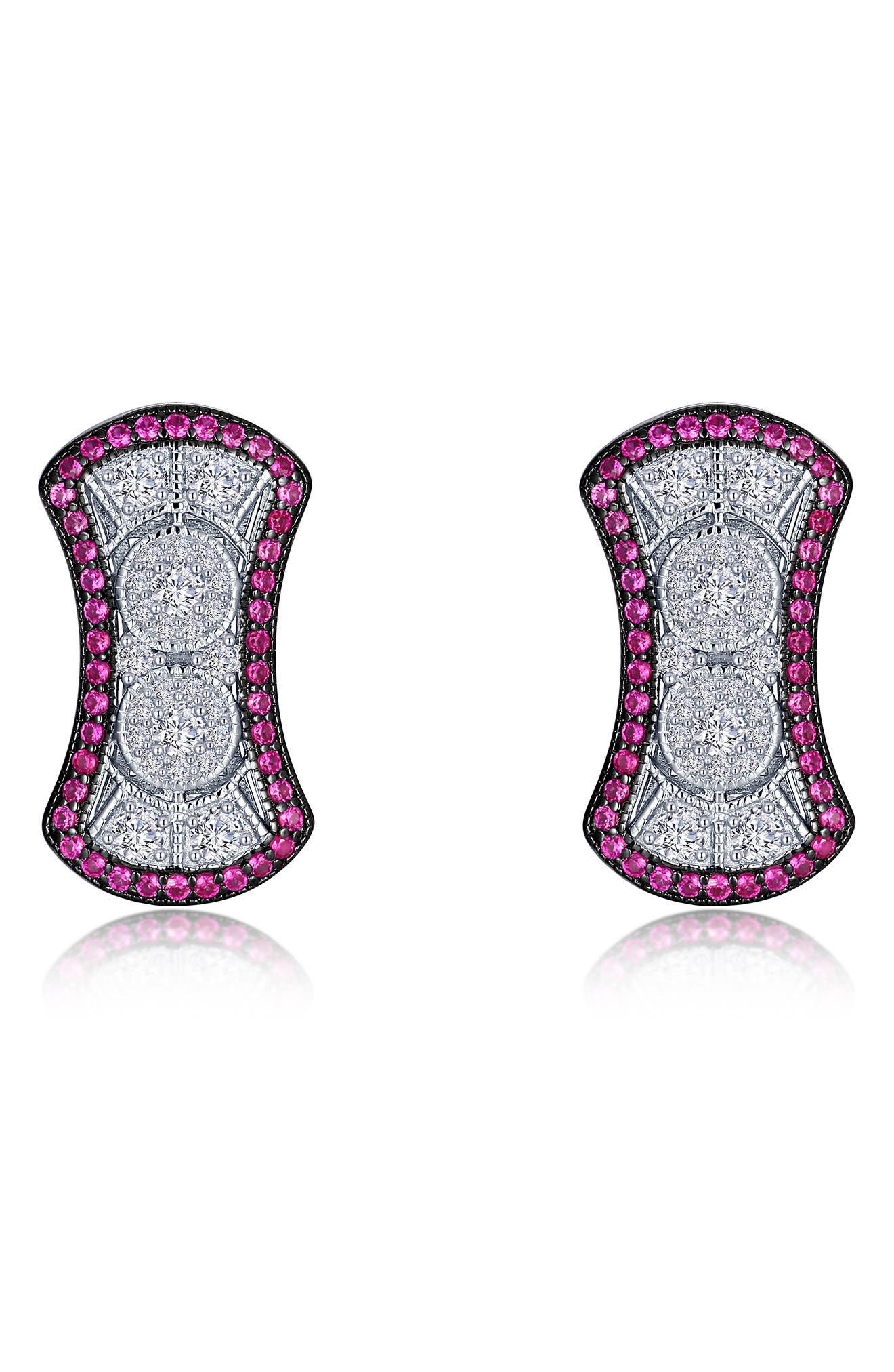 Lafonn Heritage Lab-Grown Ruby & Simulated Diamond Stud Earrings