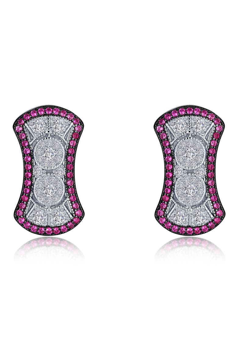 Heritage Lab-Grown Ruby & Simulated Diamond Stud Earrings, Main, color, RUBY