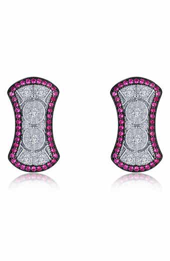 Heritage Lab-Grown Ruby & Simulated Diamond Stud Earrings