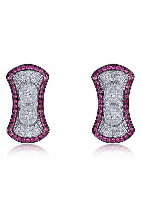 Lafonn Heritage Lab-Grown Ruby & Simulated Diamond Stud Earrings