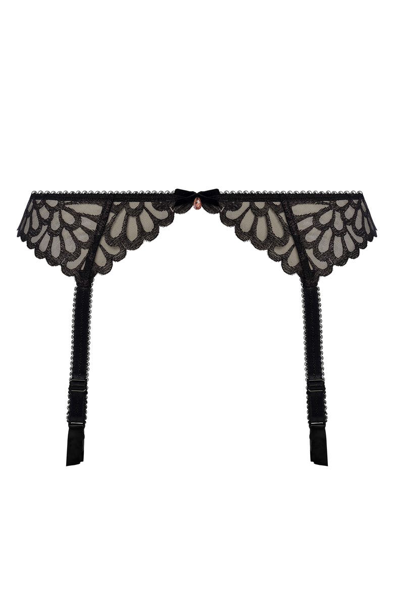 Freya Loveland Embroidered Mesh Garter Belt, Alternate, color, 