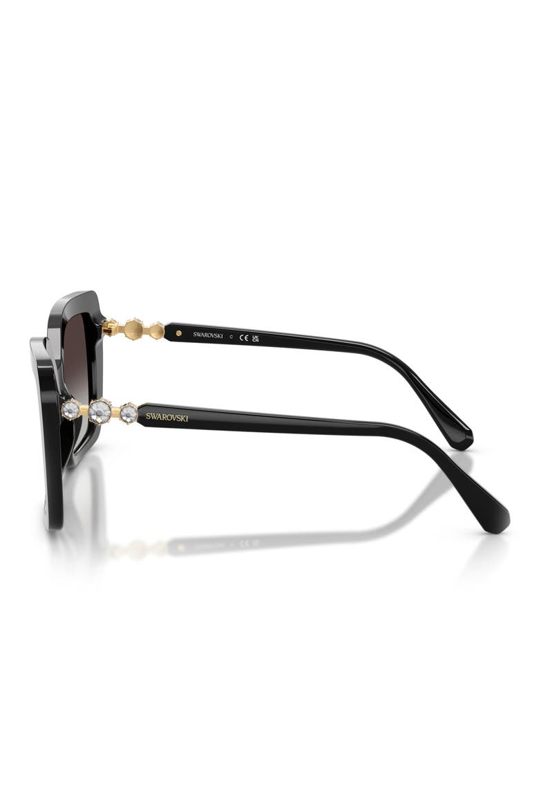 57mm Butterfly Sunglasses, Alternate, color, BLACK / GRADIENT GREY