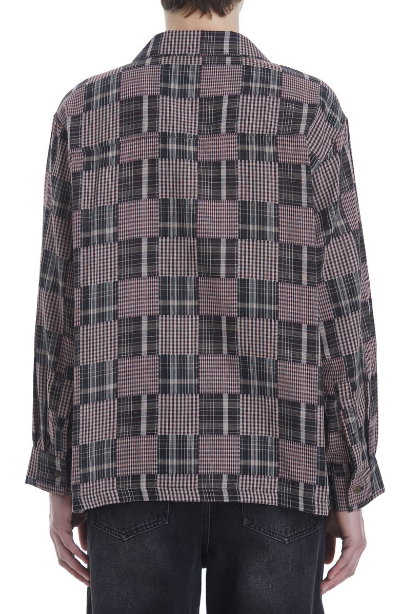 FOUND Patchwork Cotton Flannel Button-Up Shirt, Alternate, color, 