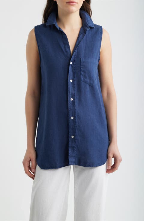 Finley Sleeveless Linen Button-Up Shirt