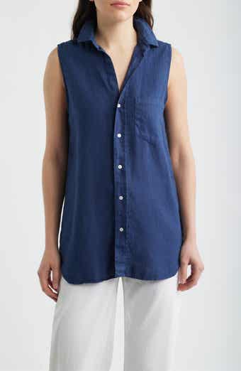 Finley Sleeveless Linen Button-Up Shirt