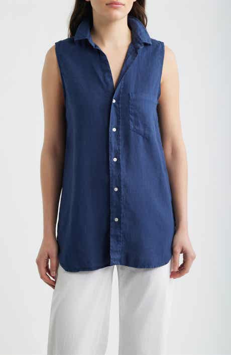 Finley Sleeveless Linen Button-Up Shirt