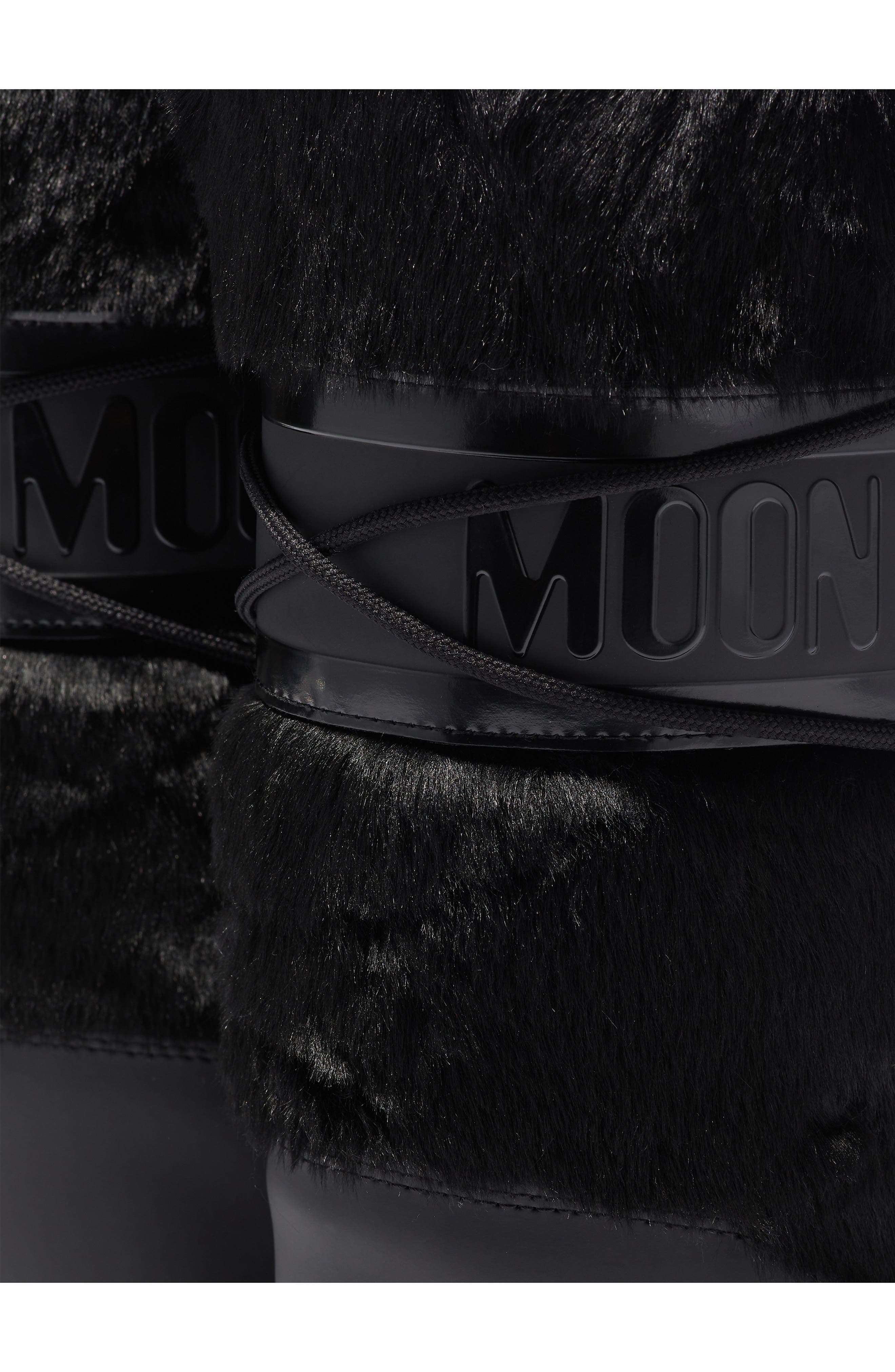 Moon Boot<sup>®</sup> Icon Faux Fur Water Repellent Moon Boot<sup>®</sup>, Alternate, color, Black