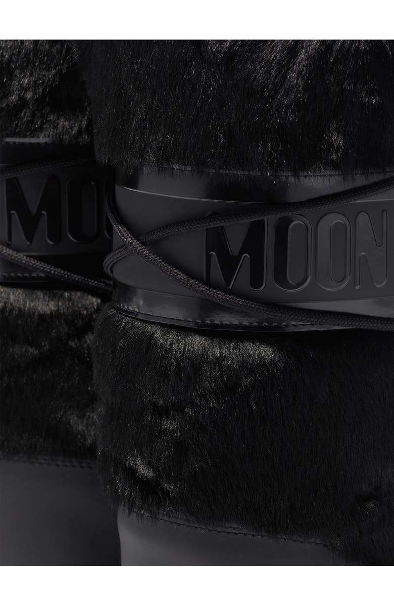 Moon Boot<sup>®</sup> Icon Faux Fur Water Repellent Moon Boot<sup>®</sup>, Alternate, color, Black