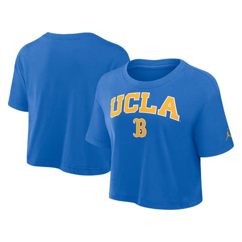 Women's Jordan Brand Blue UCLA Bruins Athletic Prep Arch Cropped Performance T-Shirt