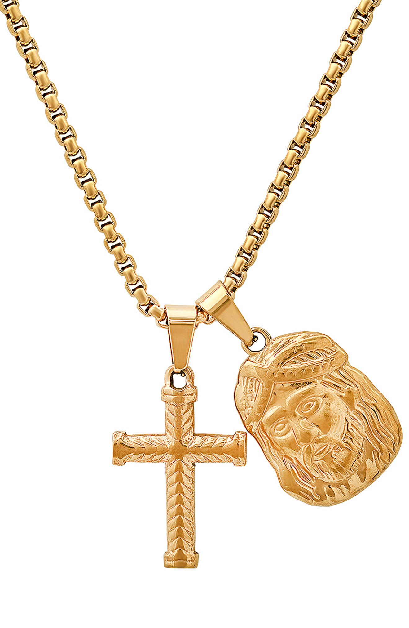 HMY JEWELRY Men's Faith Cross Pendant Necklace