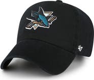 '47 Men's '47 Black San Jose Sharks Logo Clean Up Adjustable Hat
