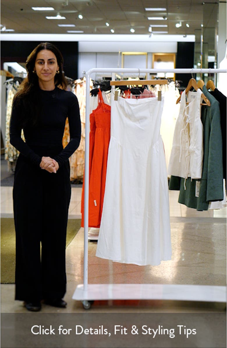 Giulia Strapless Linen Blend Midi Sundress, sales video thumbnail