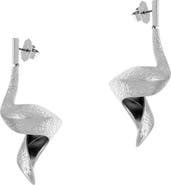 Reiss Florine Floral Twist Drop Earrings