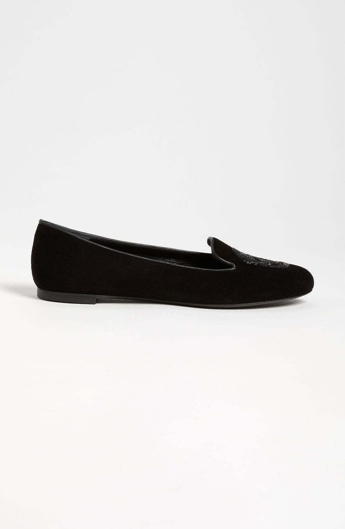 Alexander McQueen Skull Flat, Alternate, color, BLACK