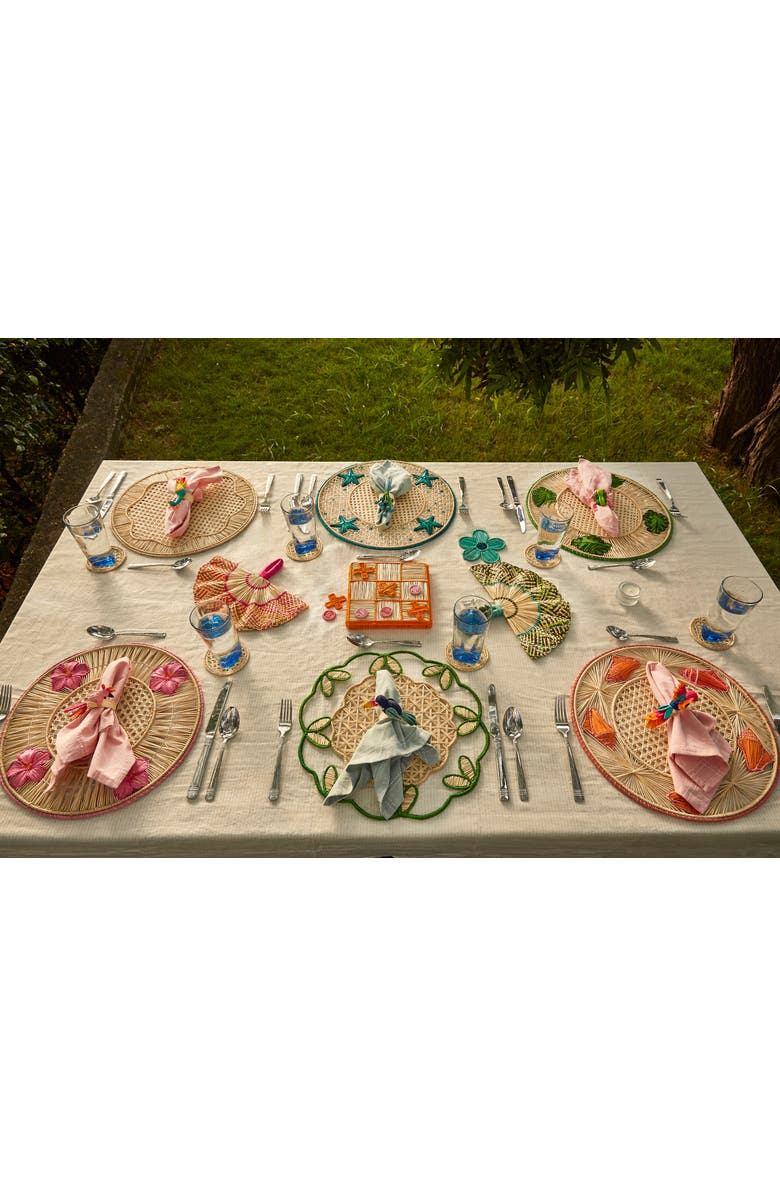 Coro Cora Leaves 3D Placemat - Set of 2, Alternate, color, Green