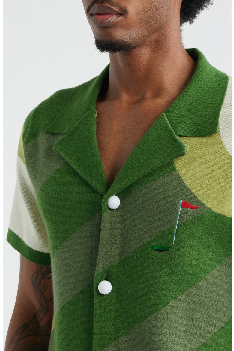 Golf Course Camp Shirt, Alternate, color, GREEN