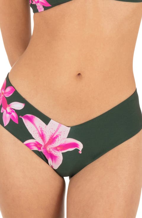 Photoreal Floral Reversible V Moderate Bikini Briefs