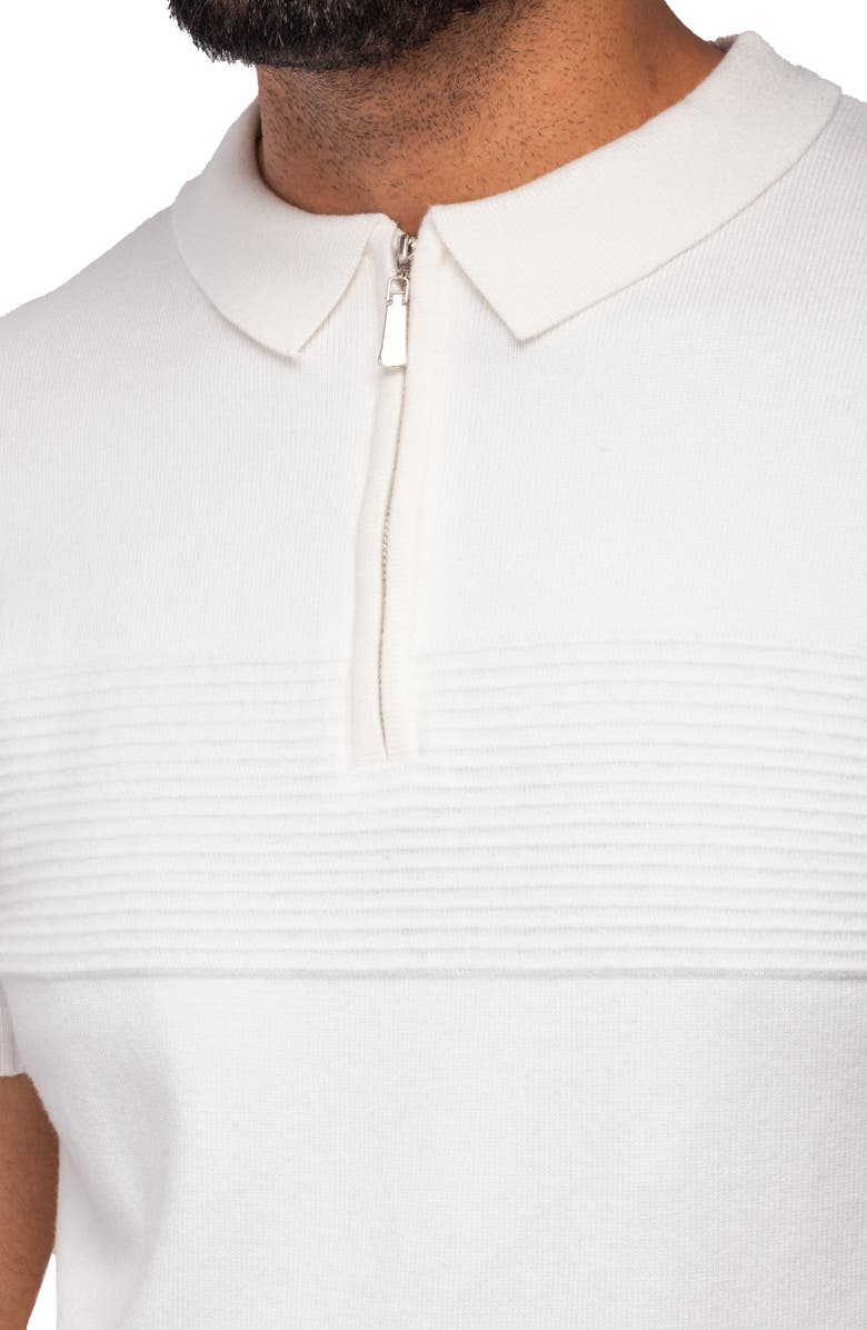 XRAY Zip Polo Sweater, Alternate, color, White