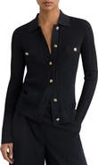 Reiss Harri Rib Knit Button-Up Shirt