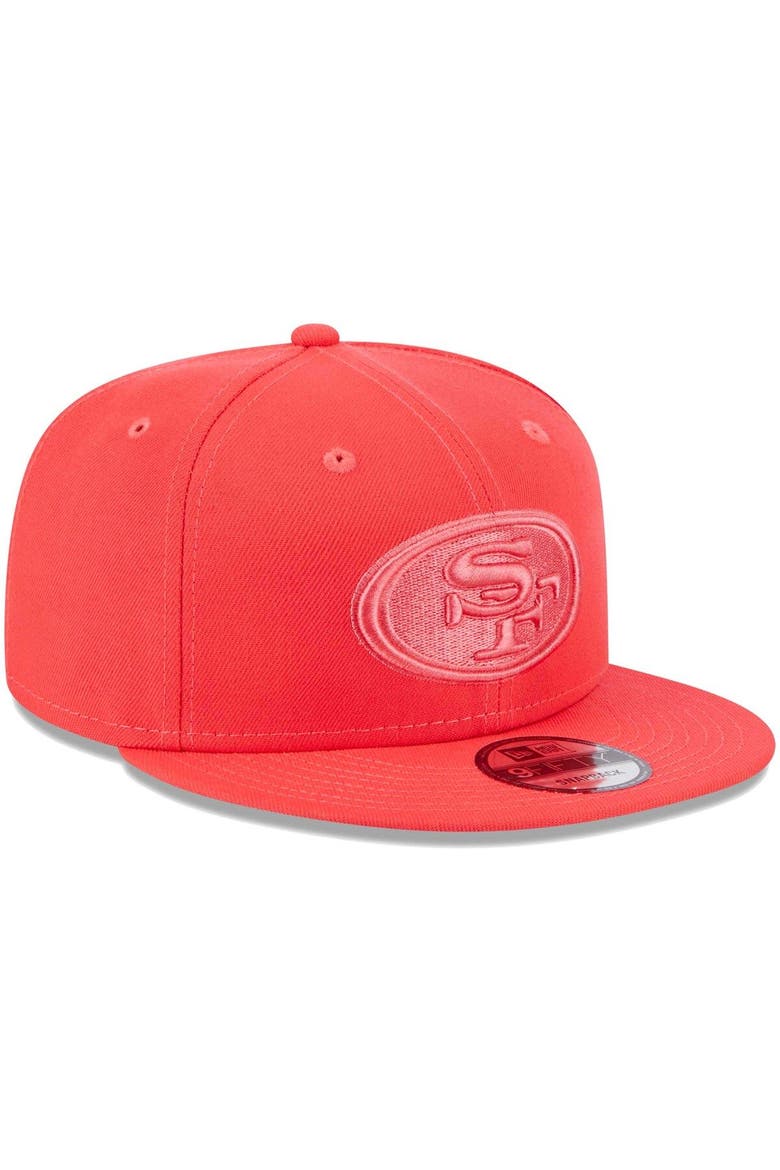 Men's New Era Scarlet San Francisco 49ers Color Pack Brights 9FIFTY Snapback Hat, Alternate, color, Scarlet