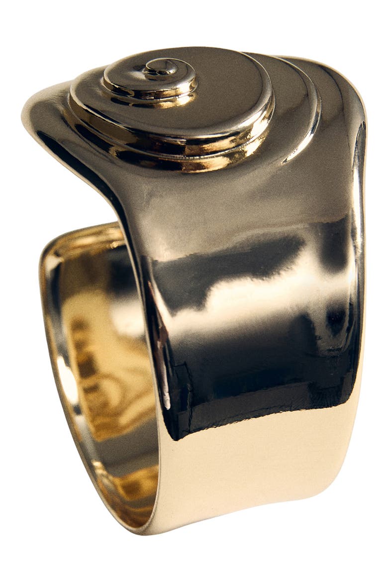Spiral Rigid Cuff Bracelet, Alternate, color, GOLD