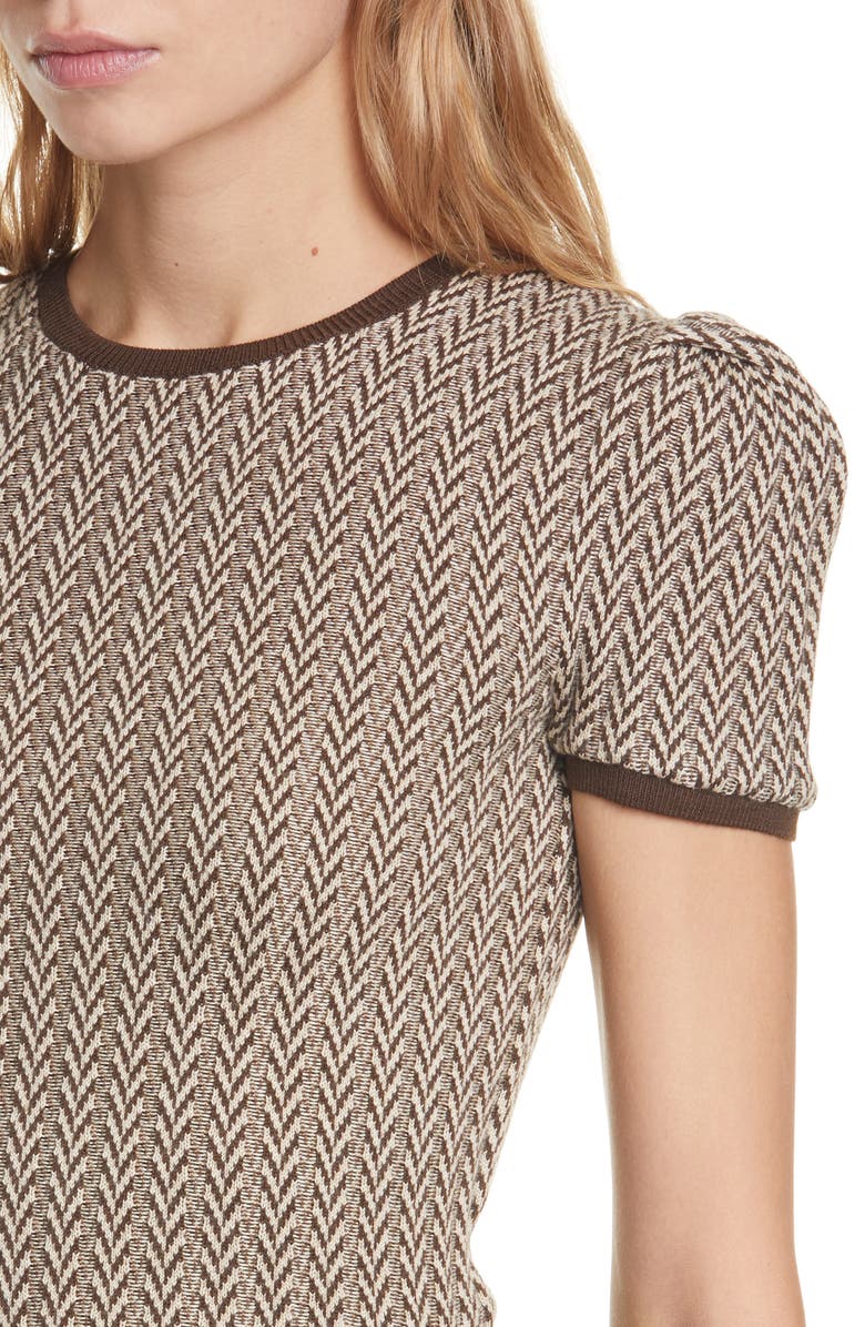 Polo Ralph Lauren Herringbone Puff Sleeve Merino Wool Sweater, Alternate, color, 