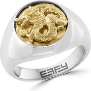 EFFY Two-Tone Dragon Signet Ring