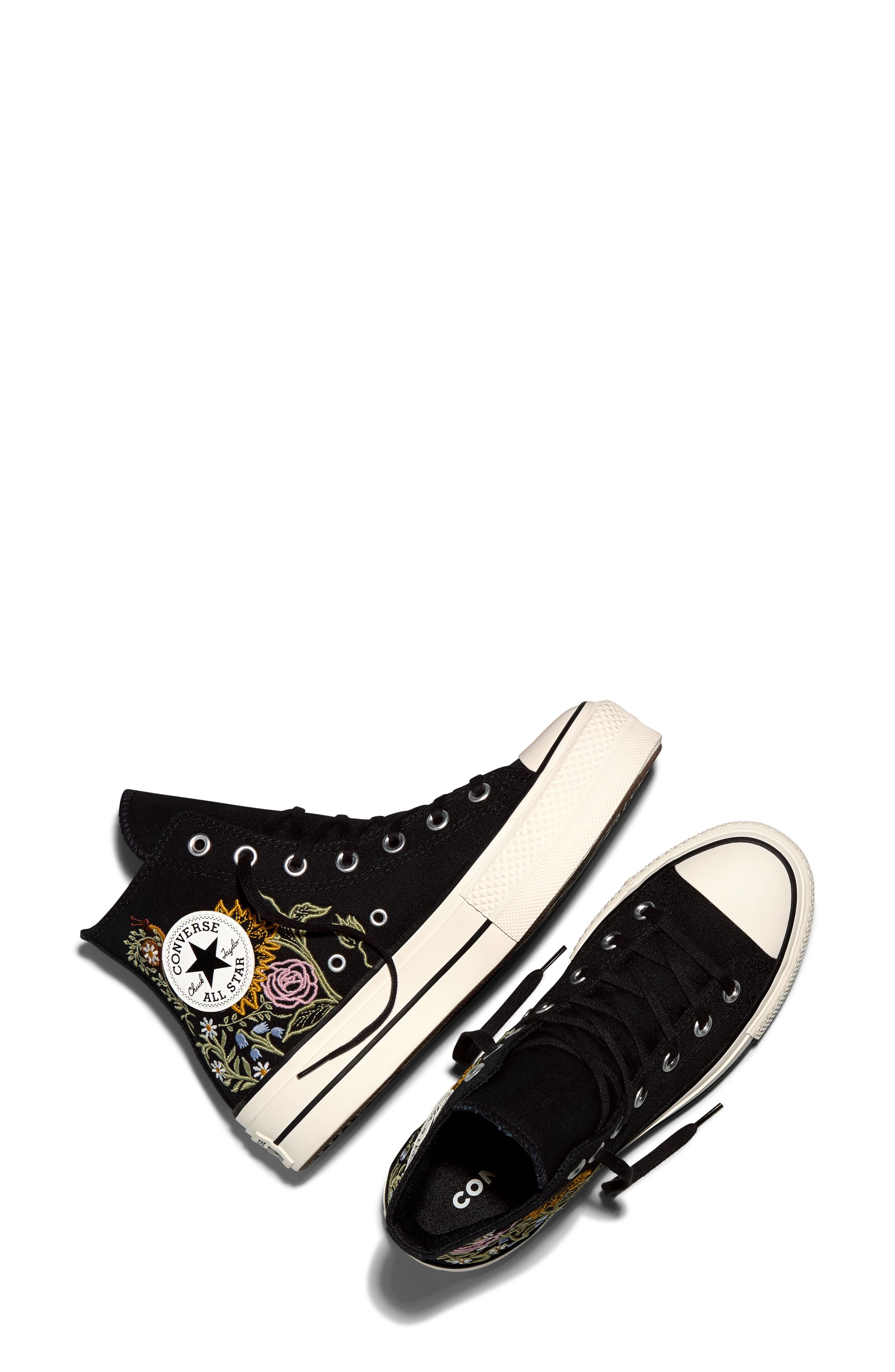 Chuck Taylor All Star Lift High Top Sneaker, Alternate, color, BLACK/VINTAGE W