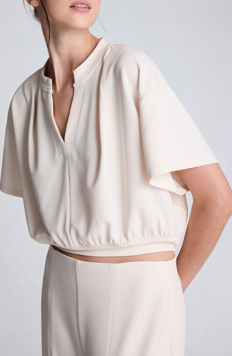 Kenneth Cole Pleated Shoulder Top, Alternate, color, Oyster